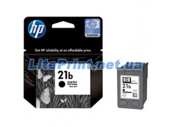Оригинальный струйный текстовый черный картридж HP - 21b, Black