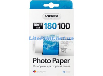 Videx - Глянец 180 гм2, 10x15, 100 листов