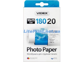 Videx - Глянец 180 гм2, 10x15, 20 листов