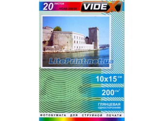 Videx - Глянец 200 гм2, 10x15, 20 листов
